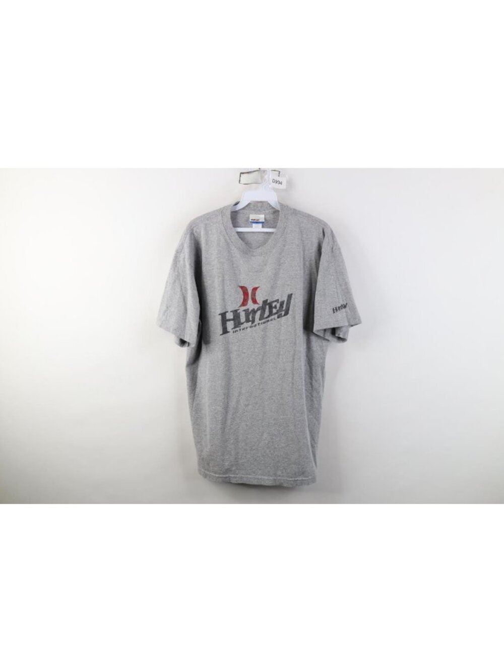Vintage 90s Y2K Hurley Surfing Mens Large Spell Out Short Sleeve T-Shirt Gray